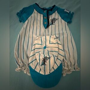 Florida Marlin Baby Girl Onesie Outfit with Cap